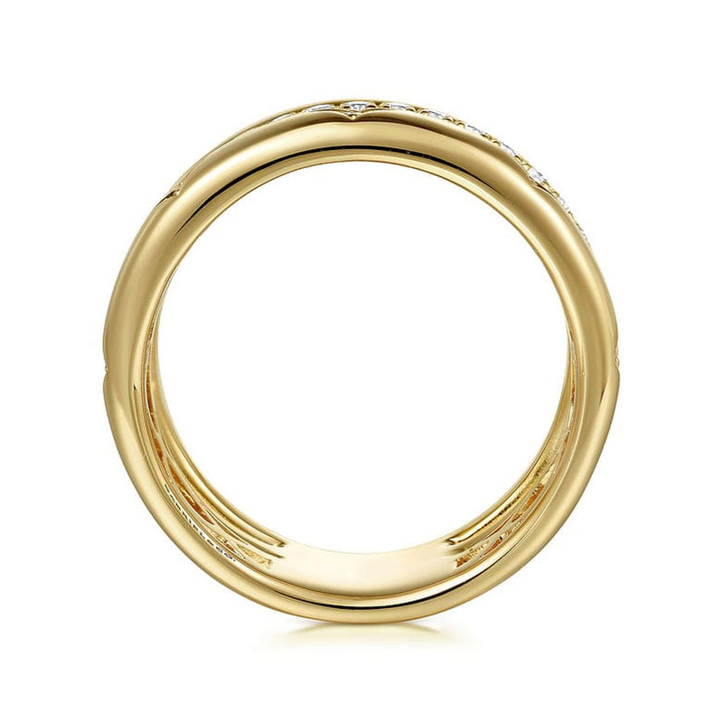 14K Yellow Gold Diamond Easy Stackable Ladies Ring - LR52570Y45JJ-Gabriel & Co.-Renee Taylor Gallery
