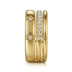 14K Yellow Gold Diamond Easy Stackable Ladies Ring - LR52570Y45JJ-Gabriel & Co.-Renee Taylor Gallery