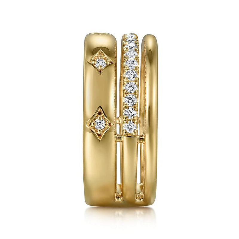 14K Yellow Gold Diamond Easy Stackable Ladies Ring - LR52570Y45JJ-Gabriel & Co.-Renee Taylor Gallery