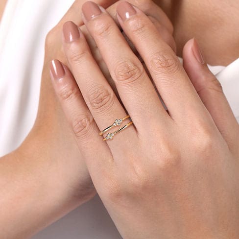 14K Yellow Gold Diamond Easy Stackable Ring - LR52494Y45JJ-Gabriel & Co.-Renee Taylor Gallery