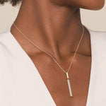 14K Yellow Gold Diamond Elongated Pyramid Drop Necklace - NK8015Y45JJ-Gabriel & Co.-Renee Taylor Gallery