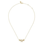 14K Yellow Gold Diamond Floral Bar Necklace - NK7935Y45JJ-Gabriel & Co.-Renee Taylor Gallery