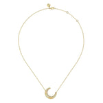14K Yellow Gold Diamond Half Moon Diamond Cut Pendant Necklace - NK7559Y45JJ-Gabriel & Co.-Renee Taylor Gallery