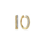 14K Yellow Gold Diamond Huggie Earrings 10mm – EG13584Y45JJ-Gabriel & Co.-Renee Taylor Gallery