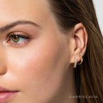 14K Yellow Gold Diamond Huggie Earrings 10mm – EG13584Y45JJ-Gabriel & Co.-Renee Taylor Gallery