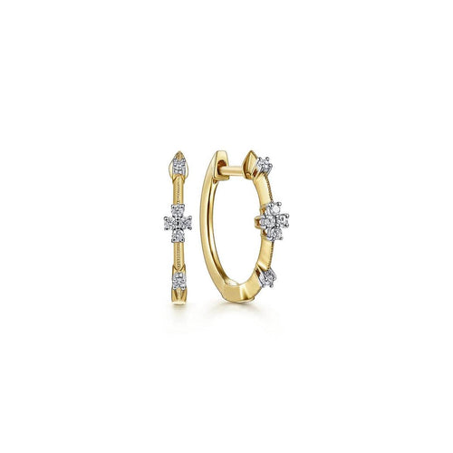 14K Yellow Gold Diamond Huggie Earrings 15mm – EG13740Y45JJ-Gabriel & Co.-Renee Taylor Gallery
