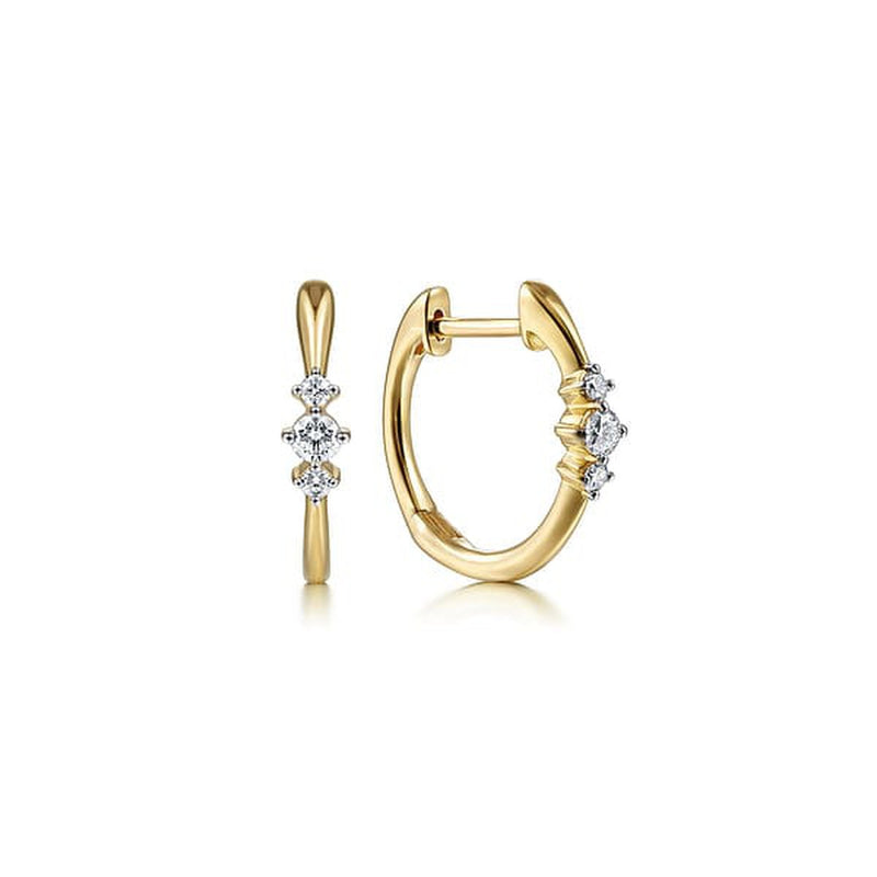 14K Yellow Gold Diamond Huggie Earrings - EG14025Y45JJ-Gabriel & Co.-Renee Taylor Gallery