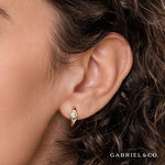 14K Yellow Gold Diamond Huggie Earrings - EG14615Y45JJ-Gabriel & Co.-Renee Taylor Gallery