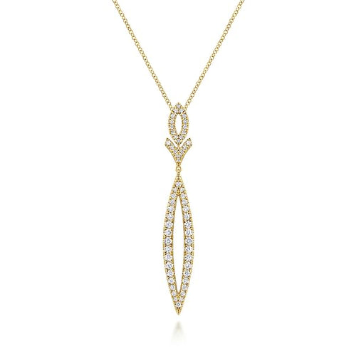 14K Yellow Gold Diamond Lariat Necklace - NK6652Y45JJ-Gabriel & Co.-Renee Taylor Gallery