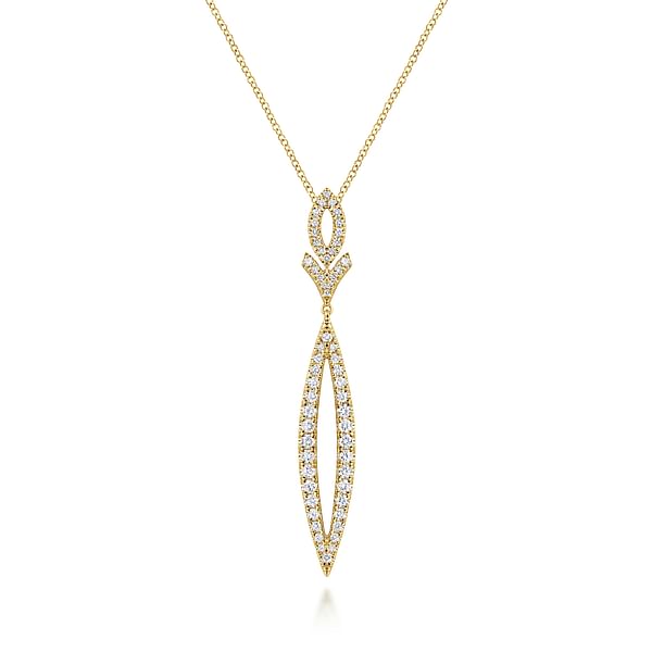 14K Yellow Gold Diamond Lariat Necklace - NK6652Y45JJ-Gabriel & Co.-Renee Taylor Gallery