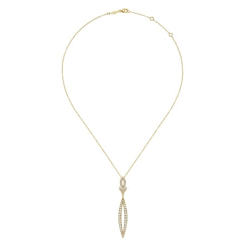 14K Yellow Gold Diamond Lariat Necklace - NK6652Y45JJ-Gabriel & Co.-Renee Taylor Gallery