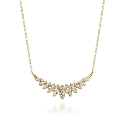 14K Yellow Gold Diamond Marquise Bar Necklace - NK7250Y45JJ-Gabriel & Co.-Renee Taylor Gallery
