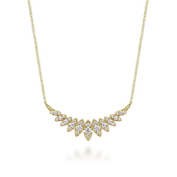 14K Yellow Gold Diamond Marquise Bar Necklace - NK7250Y45JJ-Gabriel & Co.-Renee Taylor Gallery
