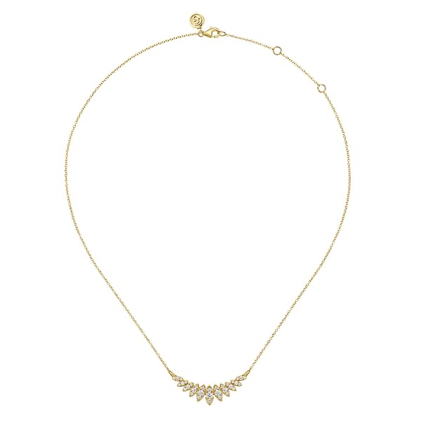 14K Yellow Gold Diamond Marquise Bar Necklace - NK7250Y45JJ-Gabriel & Co.-Renee Taylor Gallery