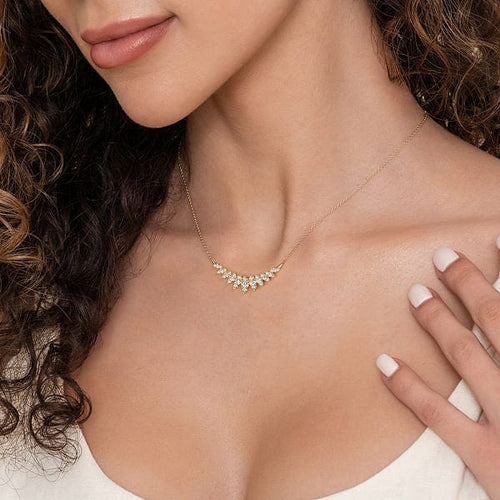 14K Yellow Gold Diamond Marquise Bar Necklace - NK7250Y45JJ-Gabriel & Co.-Renee Taylor Gallery
