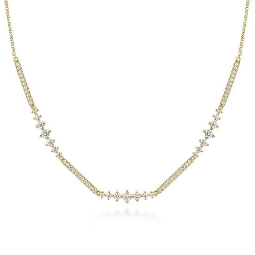 14K Yellow Gold Diamond Necklace - NK6954Y45JJ-Gabriel & Co.-Renee Taylor Gallery