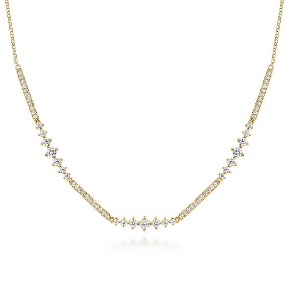 14K Yellow Gold Diamond Necklace - NK6954Y45JJ-Gabriel & Co.-Renee Taylor Gallery