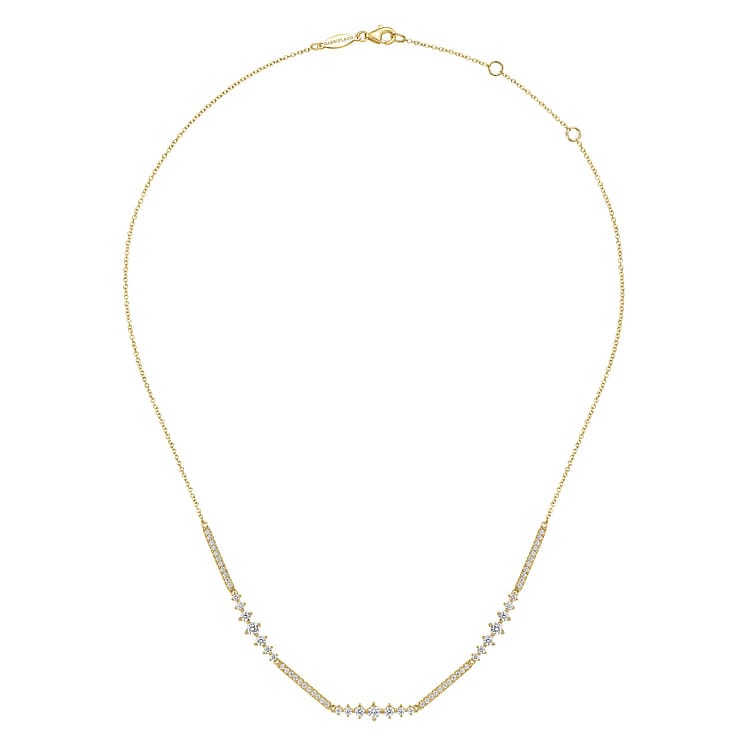 14K Yellow Gold Diamond Necklace - NK6954Y45JJ-Gabriel & Co.-Renee Taylor Gallery