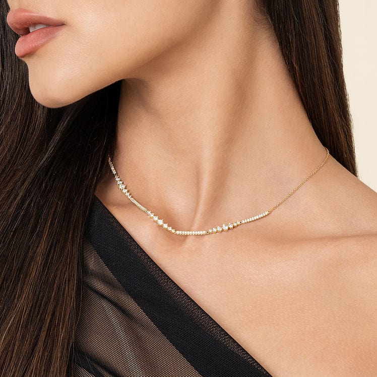 14K Yellow Gold Diamond Necklace - NK6954Y45JJ-Gabriel & Co.-Renee Taylor Gallery