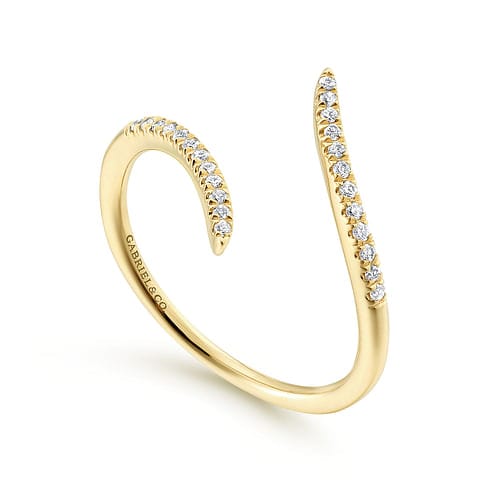 14K Yellow Gold Open Wrap Bypass Diamond Ring - LR51052Y45JJ-Gabriel & Co.-Renee Taylor Gallery