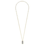 14K Yellow Gold Diamond Pave Dog Tag Pendant Hollow Chain Necklace - NK6843-32Y45JJ-Gabriel & Co.-Renee Taylor Gallery