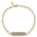 14K Yellow Gold Diamond Pavé Wide Bar Hollow Chain Bracelet - TB4583Y45JJ-Gabriel & Co.-Renee Taylor Gallery