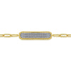 14K Yellow Gold Diamond Pavé Wide Bar Hollow Chain Bracelet - TB4583Y45JJ-Gabriel & Co.-Renee Taylor Gallery