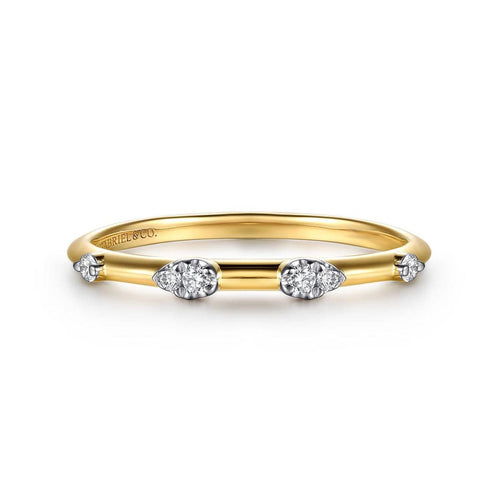 14K Yellow Gold Diamond Stackable Ring Contemporary Collection - LR53068Y45JJ-Gabriel & Co.-Renee Taylor Gallery