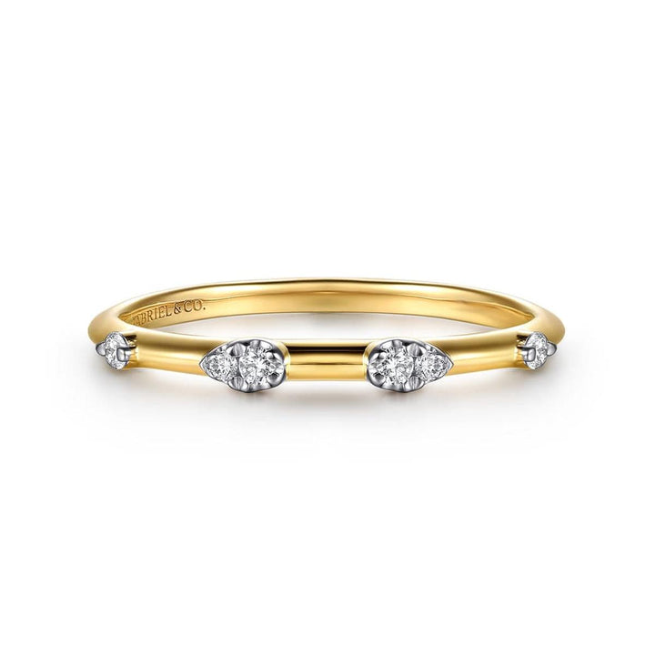 14K Yellow Gold Diamond Stackable Ring Contemporary Collection - LR53068Y45JJ-Gabriel & Co.-Renee Taylor Gallery