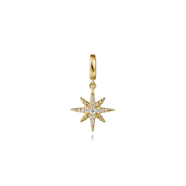 14K Yellow Gold Diamond Star Charm - PT7551Y45JJ-Gabriel & Co.-Renee Taylor Gallery