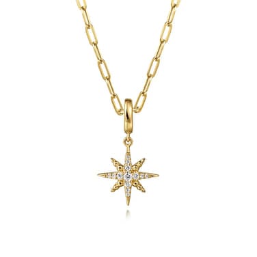 14K Yellow Gold Diamond Star Charm - PT7551Y45JJ-Gabriel & Co.-Renee Taylor Gallery