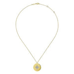 14K Yellow Gold Diamond Star Medallion Necklace - NK6947Y45JJ-Gabriel & Co.-Renee Taylor Gallery