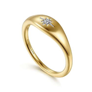 14K Yellow Gold Diamond Starburst Ring - LR52243Y45JJ-Gabriel & Co.-Renee Taylor Gallery