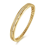 14K Yellow Gold Diamond Station Closed Bangle Bracelet Contemporary Collection - BG5324-65Y45JJ-Gabriel & Co.-Renee Taylor Gallery