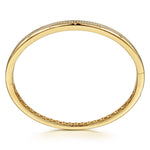 14K Yellow Gold Diamond Station Closed Bangle Bracelet Contemporary Collection - BG5324-65Y45JJ-Gabriel & Co.-Renee Taylor Gallery