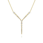 14K Yellow Gold Diamond Station Y Necklace - NK6654Y45JJ-Gabriel & Co.-Renee Taylor Gallery