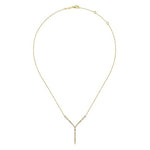 14K Yellow Gold Diamond Station Y Necklace - NK6654Y45JJ-Gabriel & Co.-Renee Taylor Gallery