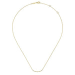 14K Yellow Gold Curved Bar Necklace with Diamond Stations - NK6137Y45JJ-Gabriel & Co.-Renee Taylor Gallery
