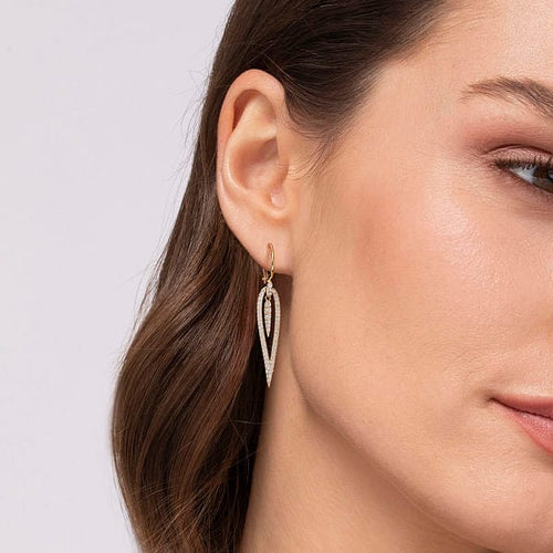 14K Yellow Gold Diamond Teardrop Earrings with Center Drops - EG13943Y45JJ-Gabriel & Co.-Renee Taylor Gallery