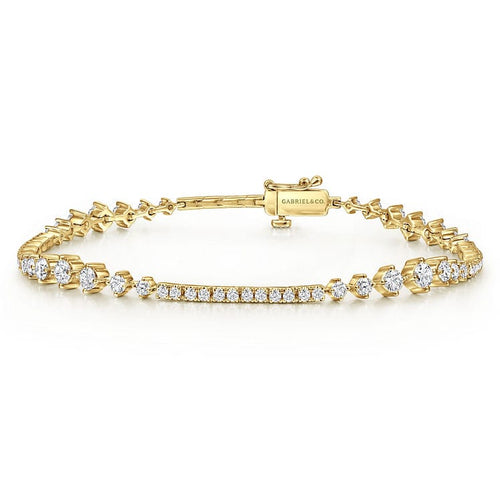 14K Yellow Gold Diamond Tennis Bracelet - TB4427Y45JJ-Gabriel & Co.-Renee Taylor Gallery