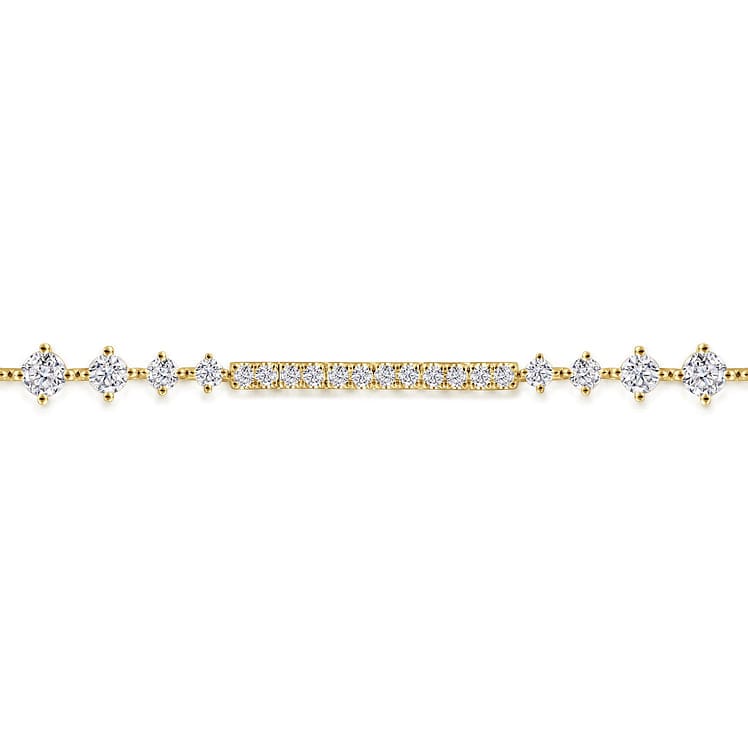 14K Yellow Gold Diamond Tennis Bracelet - TB4427Y45JJ-Gabriel & Co.-Renee Taylor Gallery