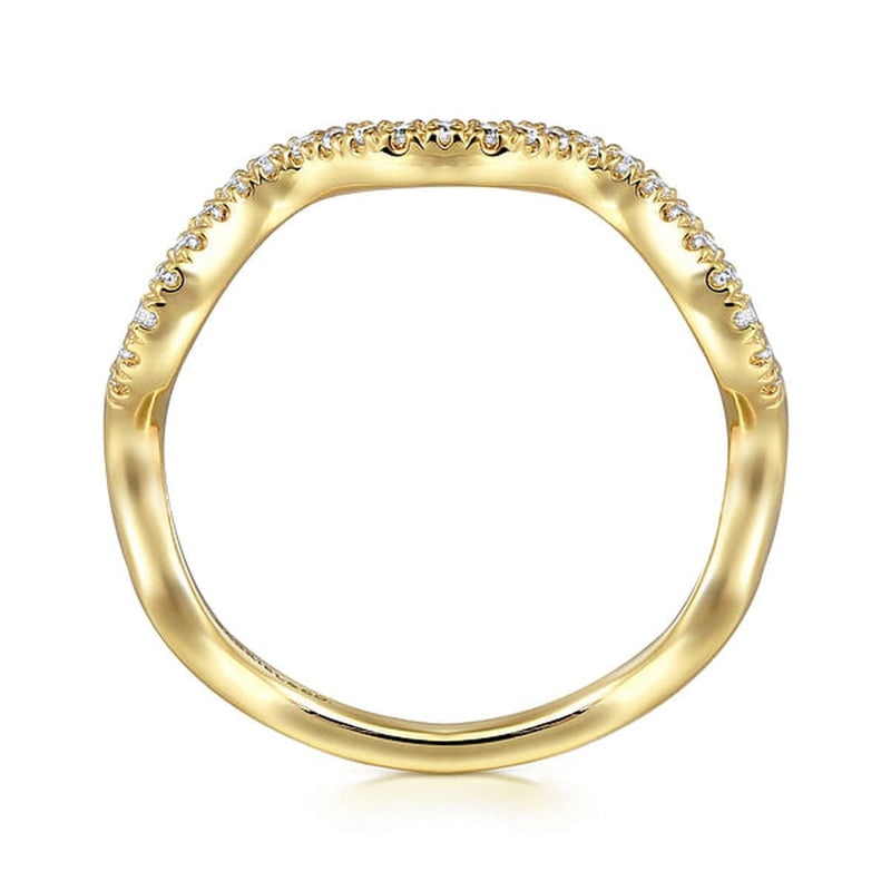 14K Yellow Gold Diamond Wave Stackable Ladies Ring - LR52512Y45JJ-Gabriel & Co.-Renee Taylor Gallery