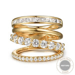 14K Yellow Gold Diamond Wide Band Easy Stackable Ring - LR52691Y44JJ-Gabriel & Co.-Renee Taylor Gallery