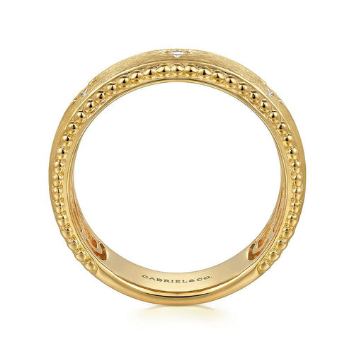 14K Yellow Gold Diamond Wide Bujukan Band Ladies Ring - LR52572Y45JJ-Gabriel & Co.-Renee Taylor Gallery