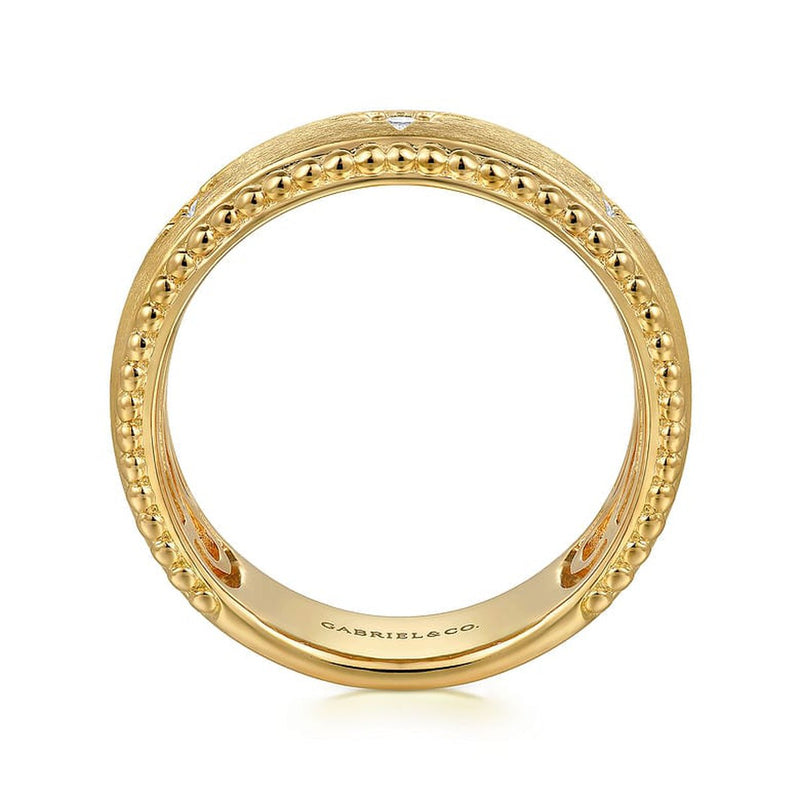 14K Yellow Gold Diamond Wide Bujukan Band Ladies Ring - LR52572Y45JJ-Gabriel & Co.-Renee Taylor Gallery