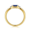14K Yellow Gold Diamond and Blue Sapphire Stackable Ring - LR52291Y45SA-Gabriel & Co.-Renee Taylor Gallery