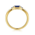 14K Yellow Gold Diamond and Blue Sapphire Stackable Ring - LR52291Y45SA-Gabriel & Co.-Renee Taylor Gallery