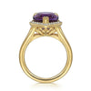14K Yellow Gold Diamond and Flat Pear Shape Amethyst Ladies Ring With Flower Pattern Gallery - LR52485Y45AM-Gabriel & Co.-Renee Taylor Gallery