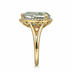 14K Yellow Gold Diamond and Flat Pear Shape Green Amethyst Ladies Ring With Flower Pattern Gallery Color Collection - LR52485Y45GA-Gabriel & Co.-Renee Taylor Gallery