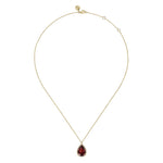 14K Yellow Gold Diamond and Flat Teardrop Garnet Necklace - NK7460Y45GN-Gabriel & Co.-Renee Taylor Gallery